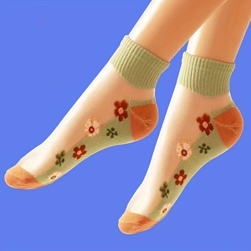 5 Pairs Random Colors One Size High Elastic Socks
