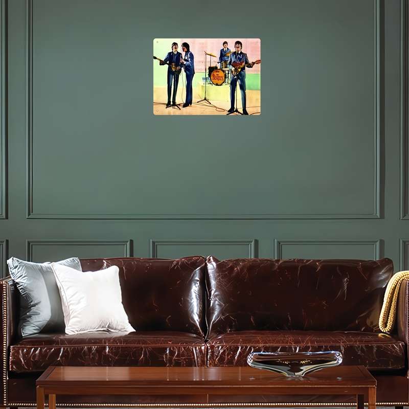 1pc  Vintage-Style Iron Painting of The Beatles A Hard Day's Night 20.32x30.48 cm Wall Art F
