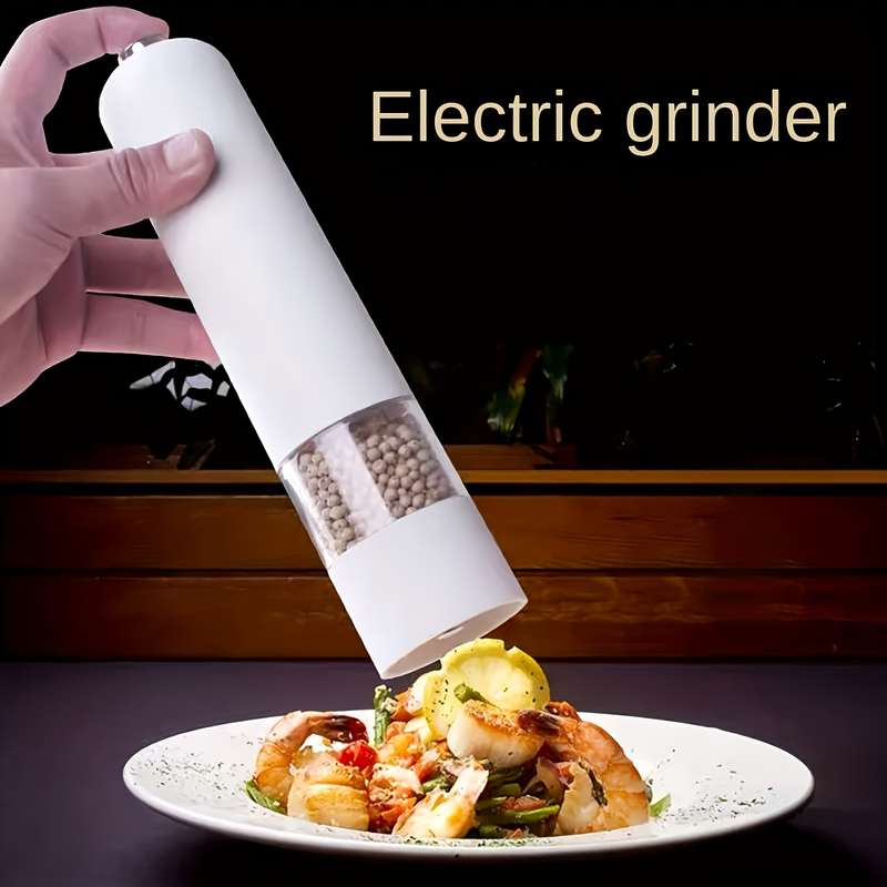 1pc Electric Pepper Grinder Adjustable Coarse to Fine Spice Mill One-Hand Operation Battery