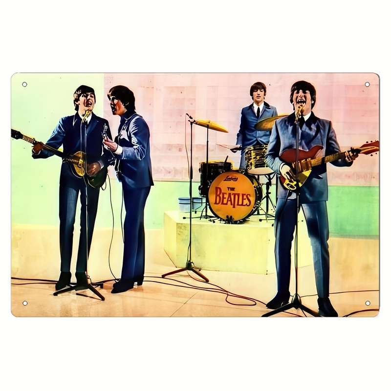 1pc  Vintage-Style Iron Painting of The Beatles A Hard Day's Night 20.32x30.48 cm Wall Art F