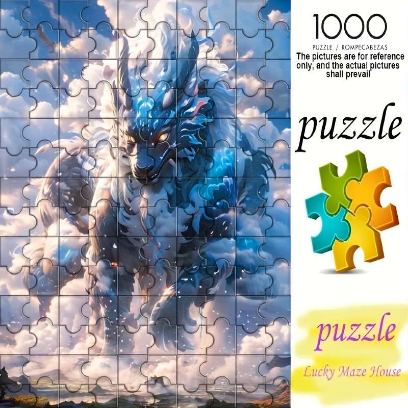 1000pcs Mystical Dragon Jigsaw Puzzle for Adults 50.04x69.85 cm Vibrant Fantasy Art