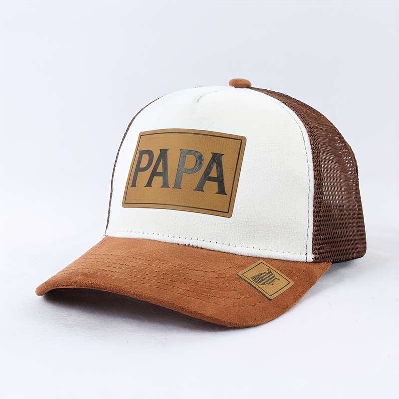 1pc Breathable Mesh Baseball Cap for Men Women Adjustable Sun-Protective Trucker Hat with Tren
