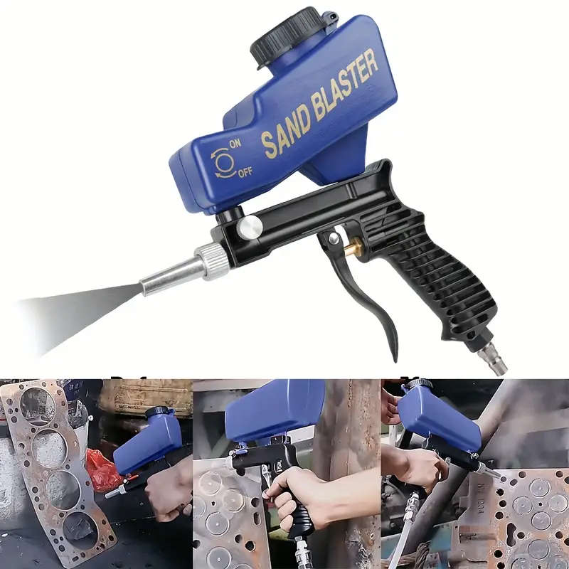1pc Pneumatic Sandblasting Set Pneumatic Blasting Gun Set Handheld Portable Adjustable Blasting Mach