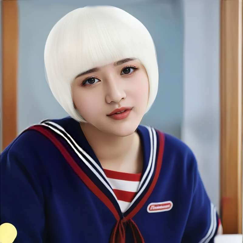1Pc Black 25.4cm Fashion Design Wig