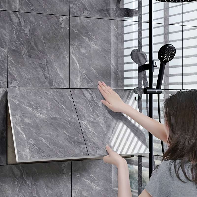 24pcs Wall StickersMarble Light gray