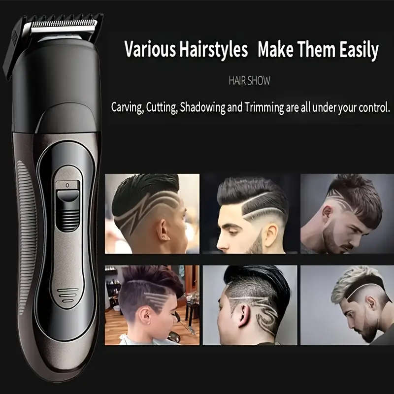 1pc Men'S Electric Shaver, Cordless Rotary Precision Trimmer with Hair Clipper, USB Rechargeable Com