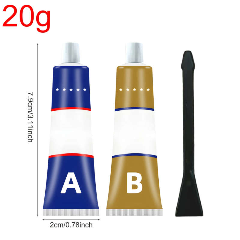 A+B Metal Repair Adhesive Waterproof Epoxy Resin Glue For Iron Steel Auto Radiators High Strength He