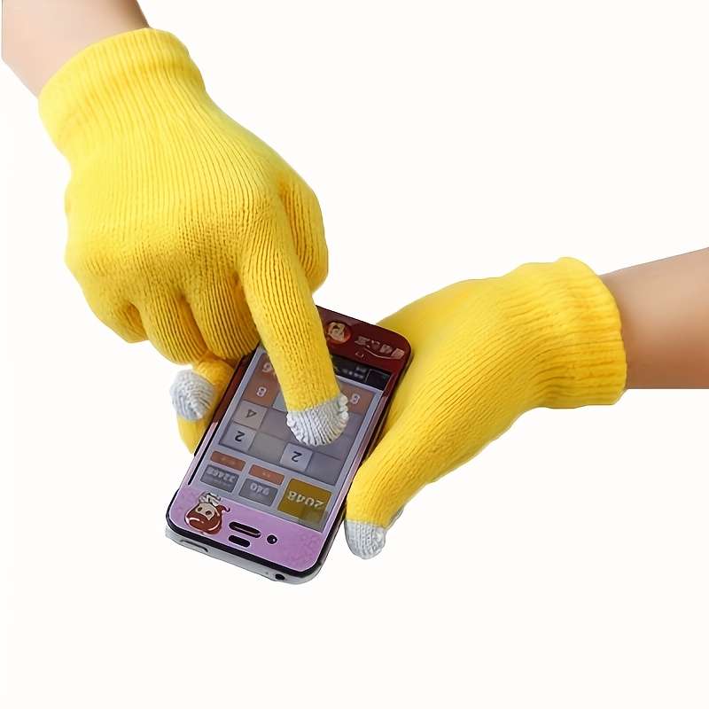 1 Pair Grey Warm Gloves