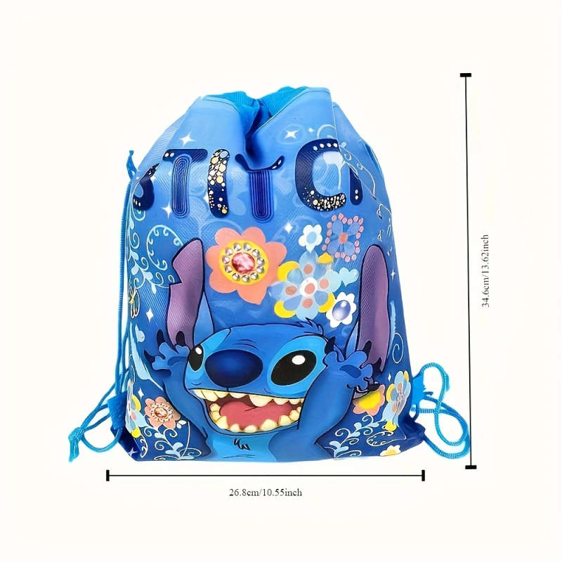 1pc Stitch Drawstring Backpack Modern Non-Woven Fabric Ideal for Office Travel Gifts