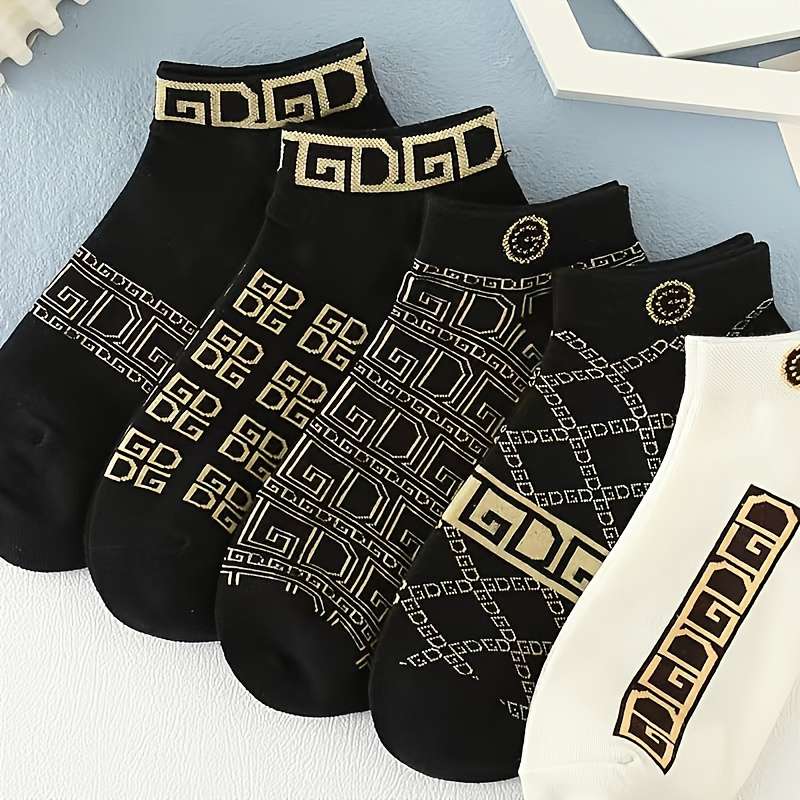 5 Pairs Of Mixed Colors One Size High Elastic Socks