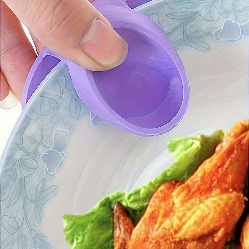 2pcs Silicone Heat-Resistant Finger Grips Anti-Burn Pot Holders for Microwave Oven Non-Elec