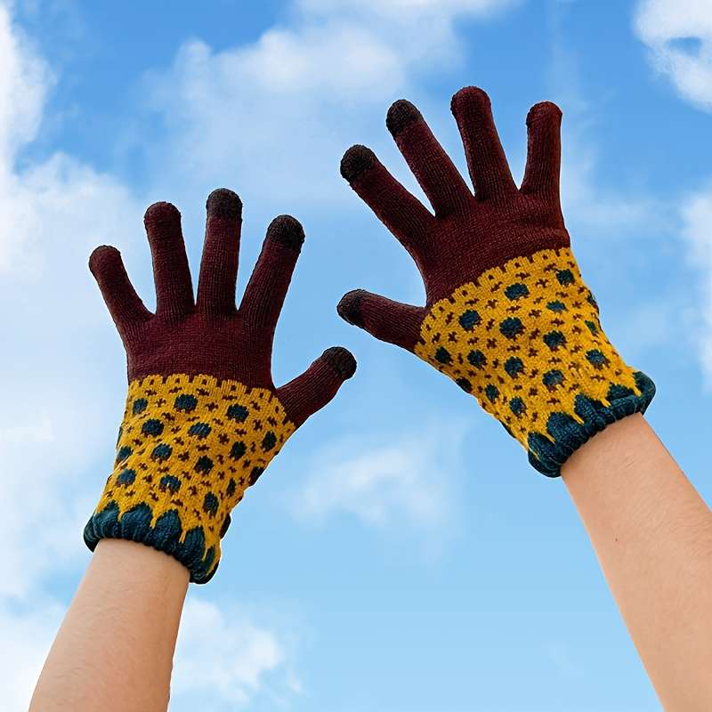1 Pair Mandarin Duck Color Warm Gloves