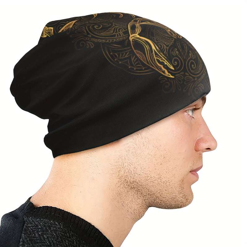 1pc Vintage Scorpion Skull Beanie Lightweight Polyester Spandex Blend Perfect for Outdoor Acti