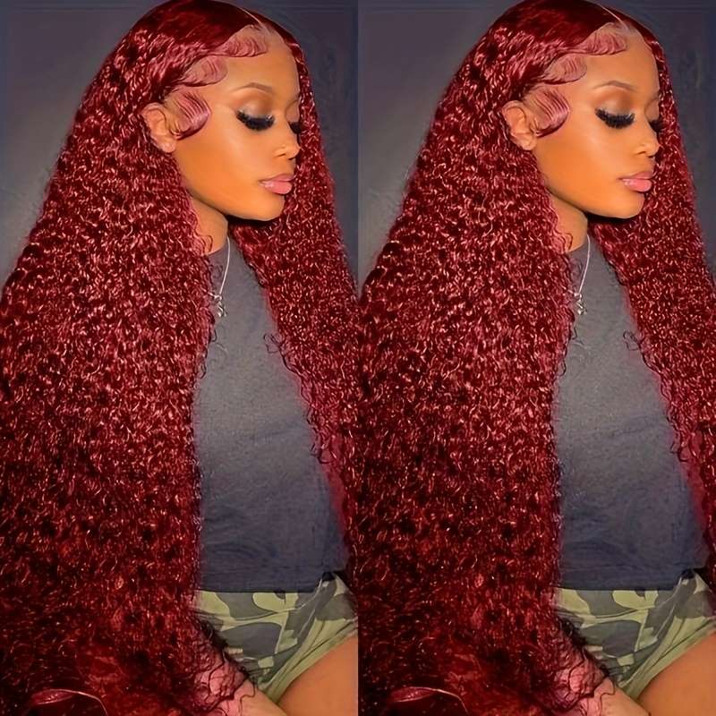 1Pc Burgundy 76.2cm Fashion Design Wig