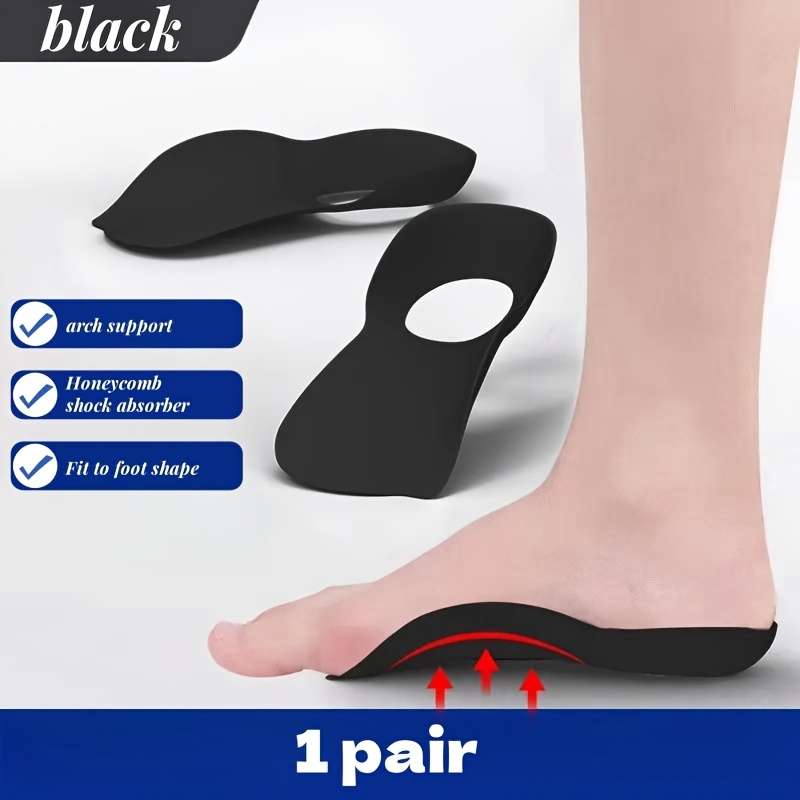 1pc Pair of Foot Support Pads for Arch Relief Comfortable Rubber Inserts with Shock Absorption and P