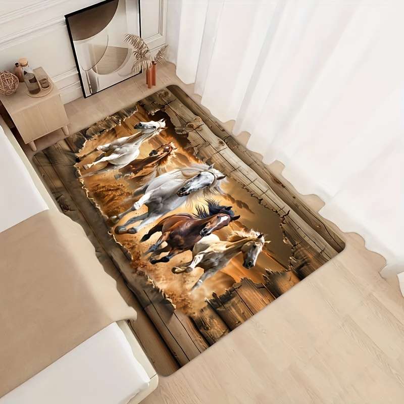 1Pc 19.69x31.49inch 50x80cm Wooden Wall Floor Mat