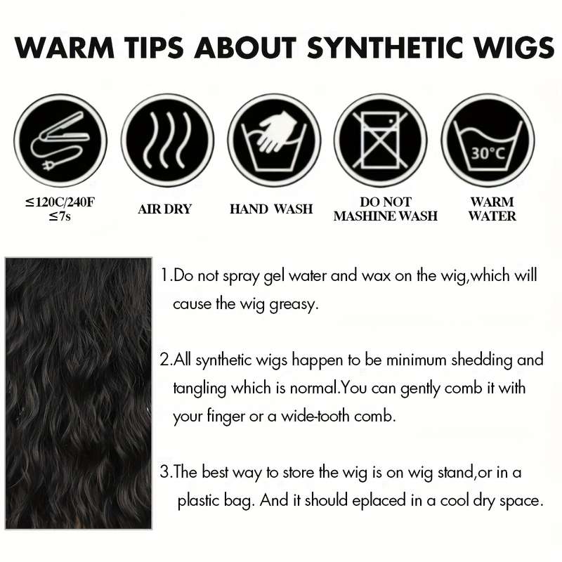 1Pc Black Fashion Design Wig