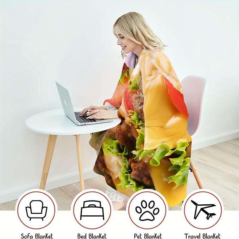 1ps Blanket Color New Burger size 35.4in  90cm