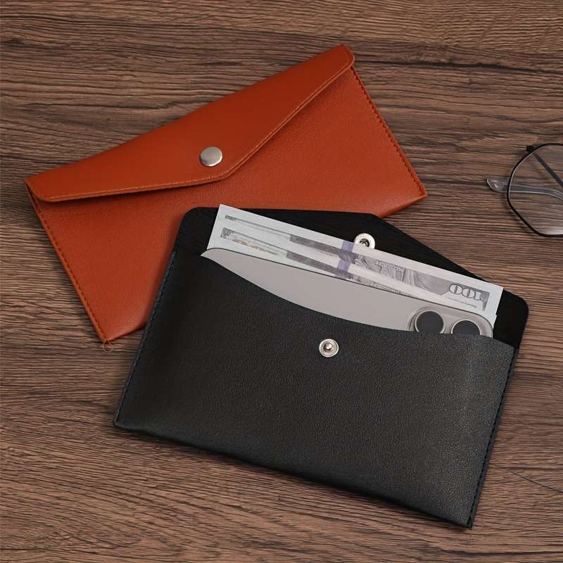 1pc A Wallet Made of Faux Leather with 1 Or 2 Buttons a Reusable Coin Envelope Wallet a Simple So
