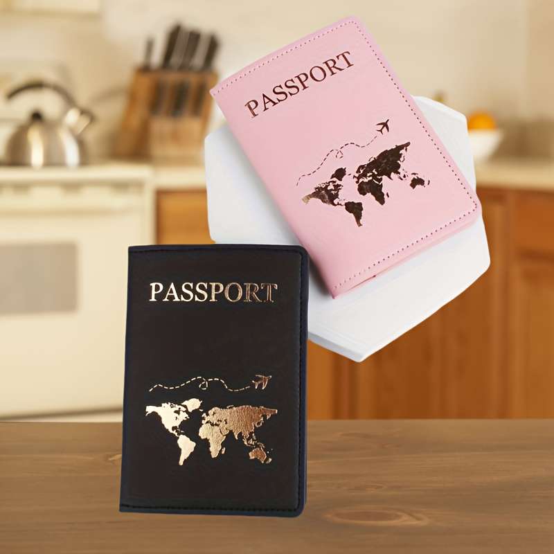 1pc Luxury Travel Passport Holder and Card Protector Slim Portable Wallet for ID and Credit Cards