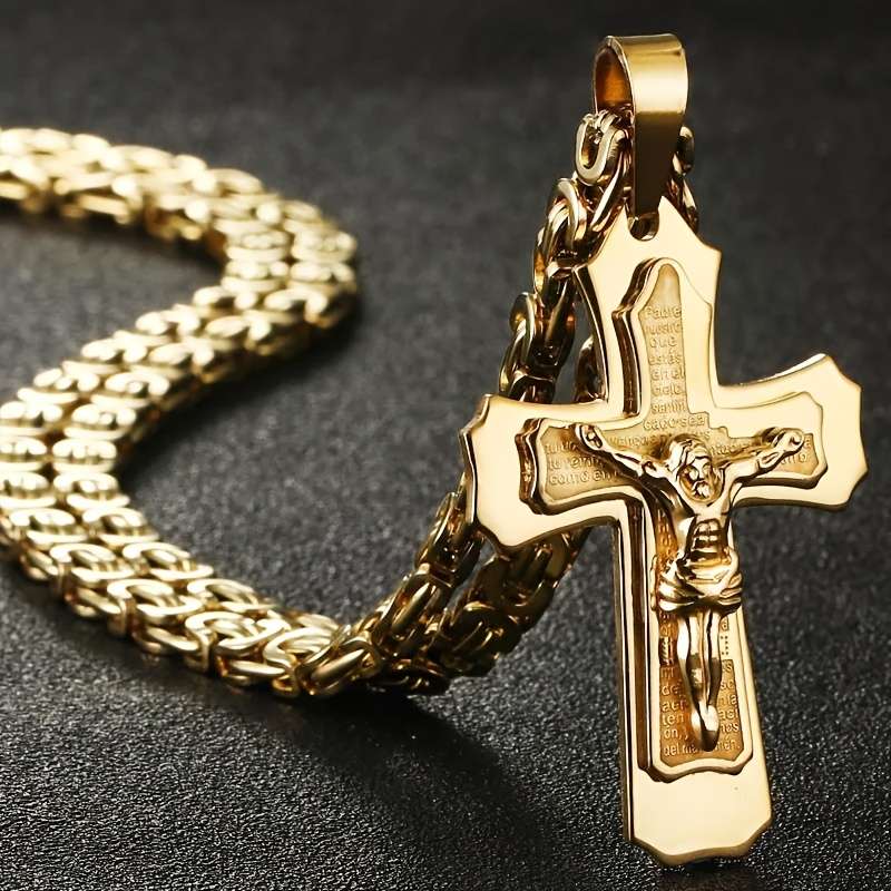 1 Piece Golden Jesus Theme Pendant