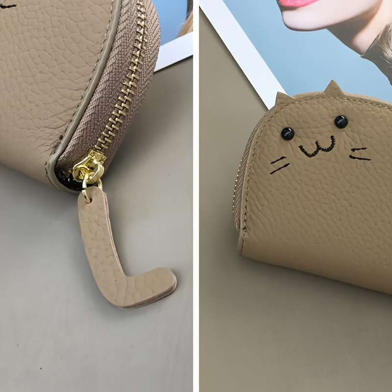 1pc Cat Card Holder for Women 2024 New Compact Internet Celebrity Cute Multi-Card Holder Advanced C