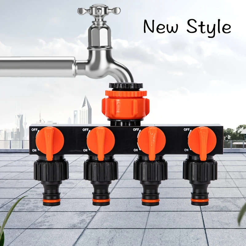1pc Four-way Faucet Connector with Switch Garden Hose Splitter Water Faucet Hose Connector Hose Spli