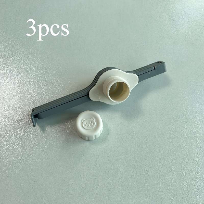 3-Pack KitchenMate Plastic Seal Clips with Pour Spout Non-Food Contact Bag Sealer for Moistur