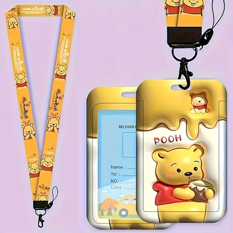 1pc Minnie Card Holder for Students Campus Work ID Mickey and Vinnie Bear Badge Access Control C
