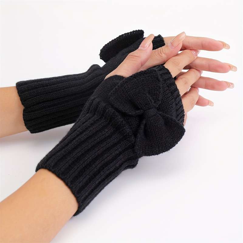 1 Pair Khaki Warm Gloves
