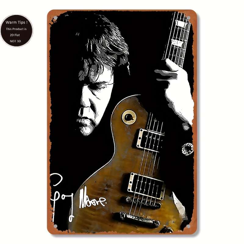 1pc 2D Flat Painting Simulation  Gary Moore Poster for Home Kitchen Dining Room Bedroom Garden