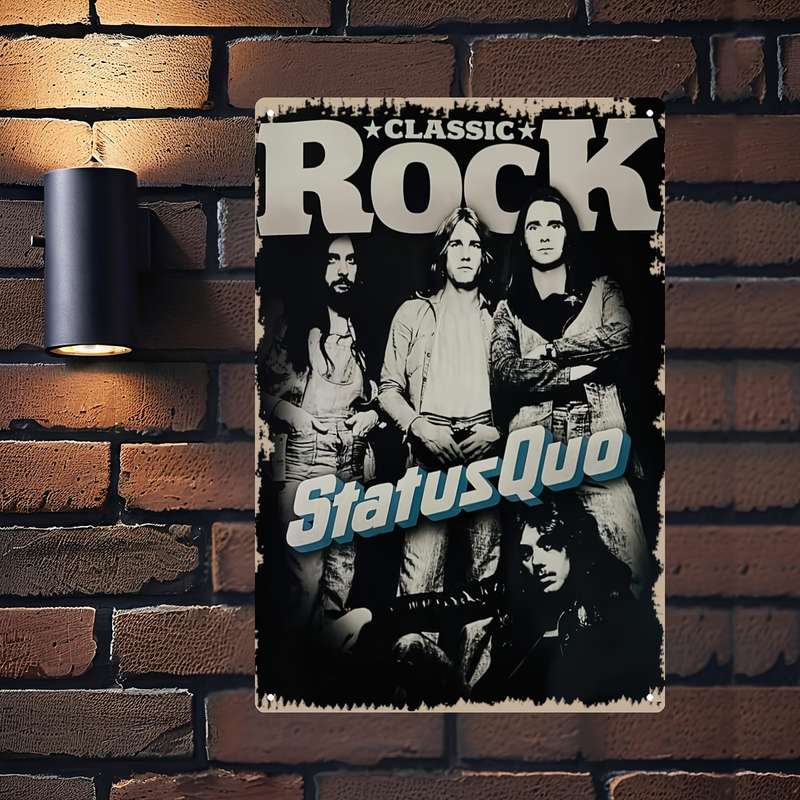 1pc 2D  Metal Iron Signboard Status Quo Classic Rock Band Poster Nostalgic British Rock Style Pe
