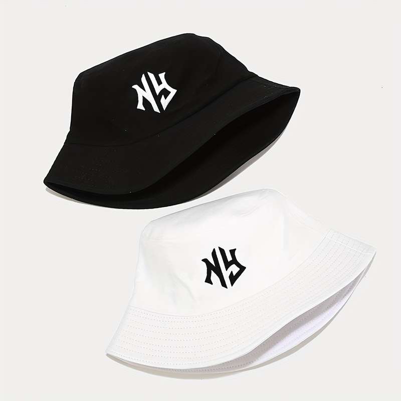 1pc ATHACER Bucket Hat with "NY" Embroidery Breathable Sun Protection Lightweight Foldable Fi