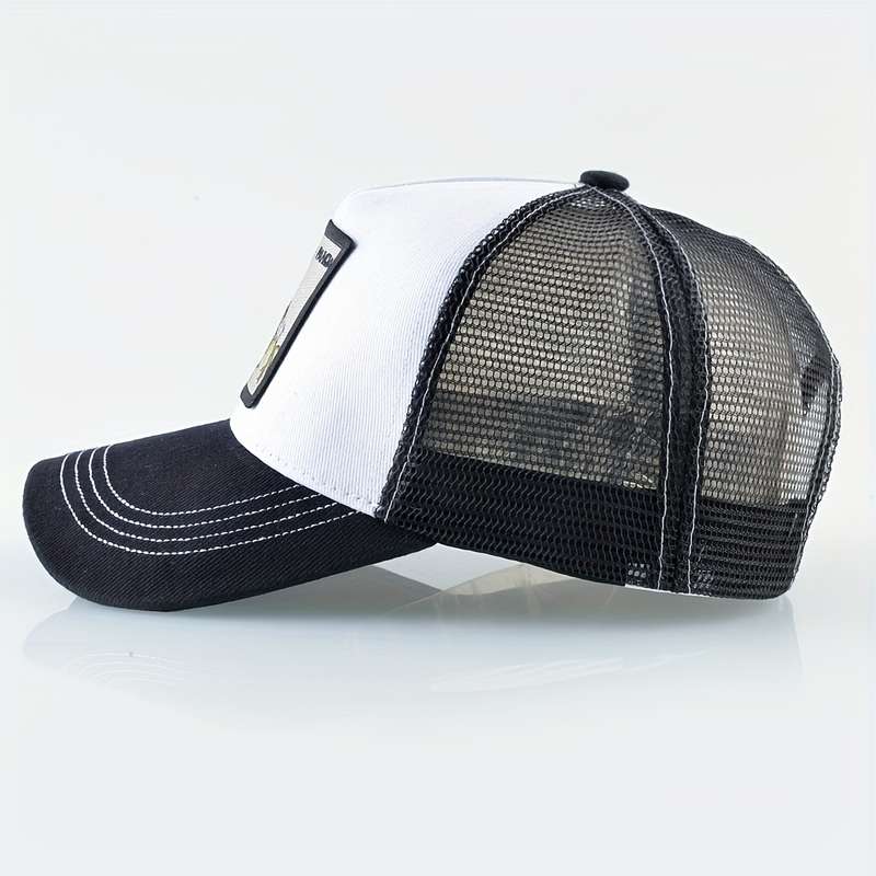1pc Unisex Adjustable Baseball Cap with Panda Bamboo Embroidery Breathable Mesh Back Olive G