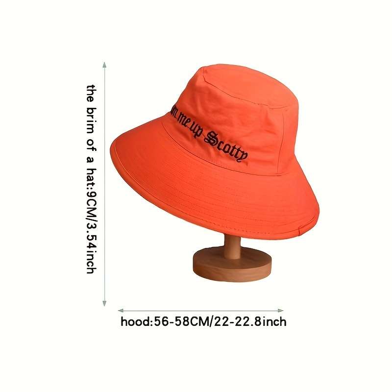 1pc Women's Sun Hat Cotton Fisherman Cap Non-Stretch Lightweight Embroidered Hand Wash Only P