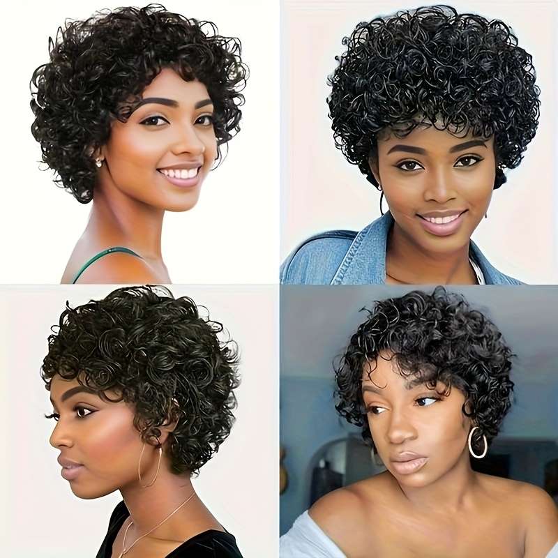 1Pc Black 15.24cm Fashion Design Wig