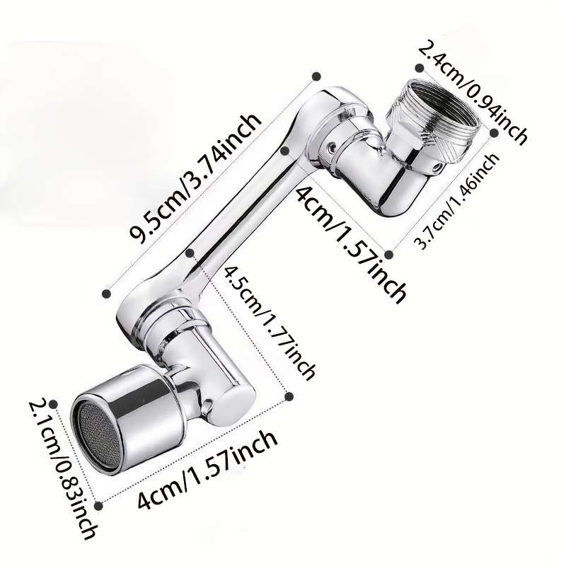 1Pc Silvery Universal Mechanical Arm Faucet
