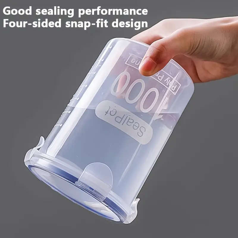 4pcs 1000ml/33.82oz Airtight Flip Top Clear Plastic Jars