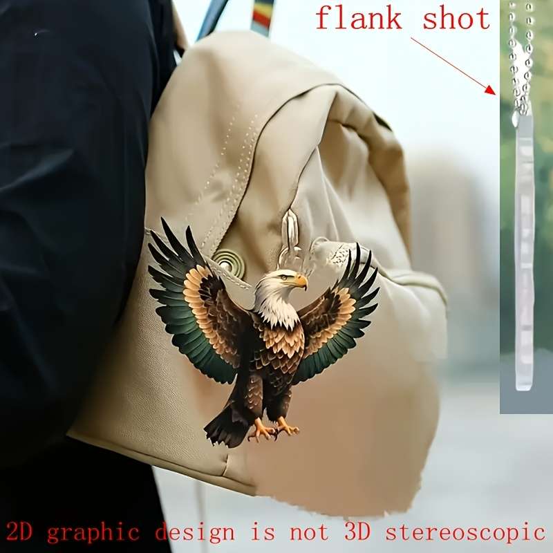 1pc 2D Flat    White Eagle Flat acrylic car pendant stylish home decor pendant bag and keych