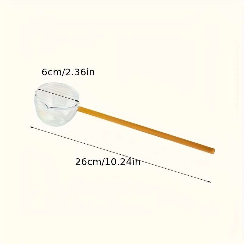 1pc Glass Dessert Spoon High Borosilicate Glass Soup Ladle Heat Resistant Cooking Utensils Suit