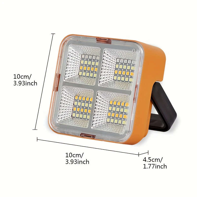 1pc Solar Rechargeable Camping Lamp Portable Outdoor LED Floodlight USB Rechargeable Emergency Light