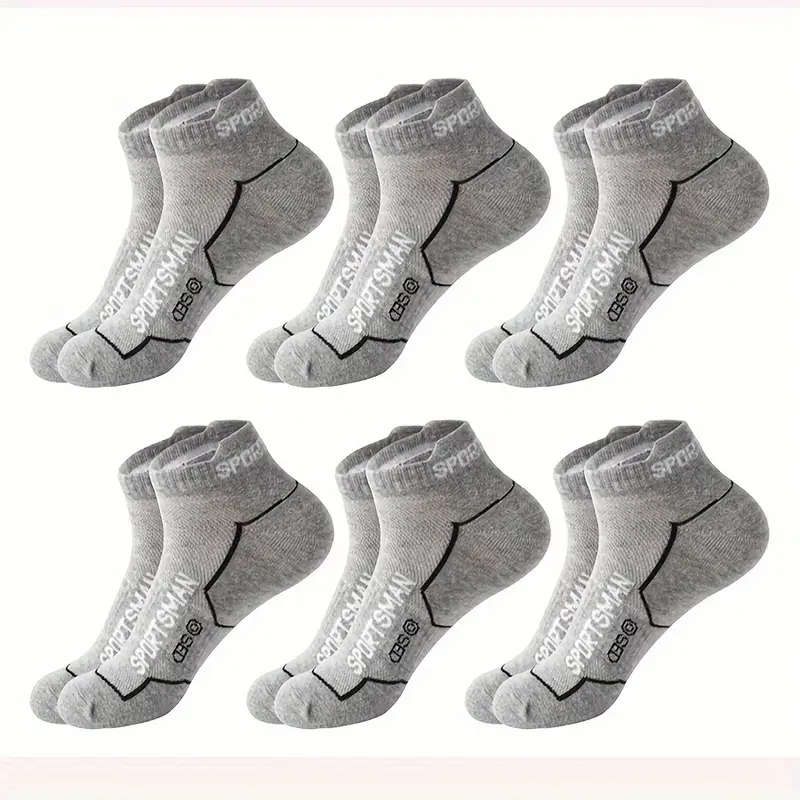 6 Pairs of Unisex Athletic Socks - Breathable Cotton