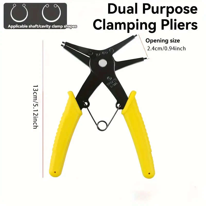 1pc 2in1 Snap Ring Pliers Dual-Purpose Multi-Functional Metal Tool for Indoor Outdoor Use