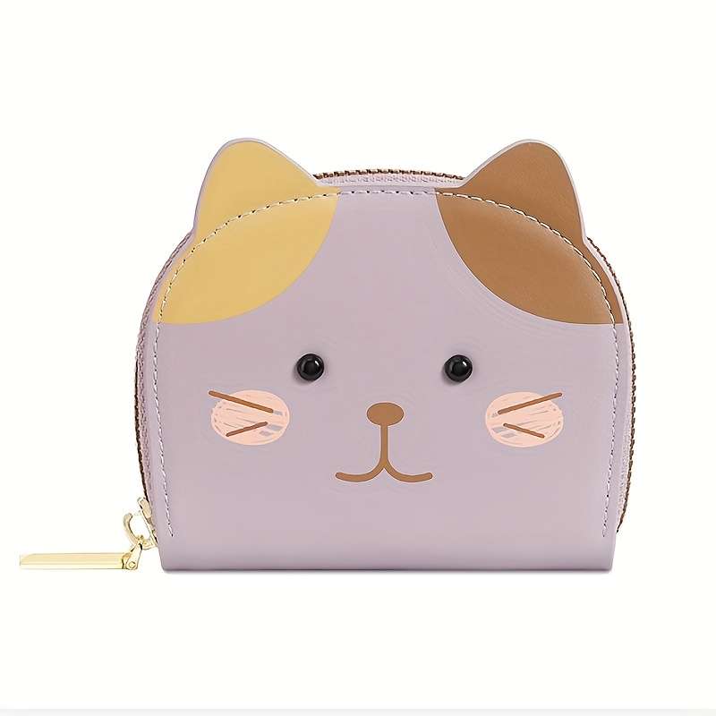 1pc Girl's Wallet Card Holder Women's Mini Coin Purse with 2 Coin Compartments + 9 Card Slots Cute