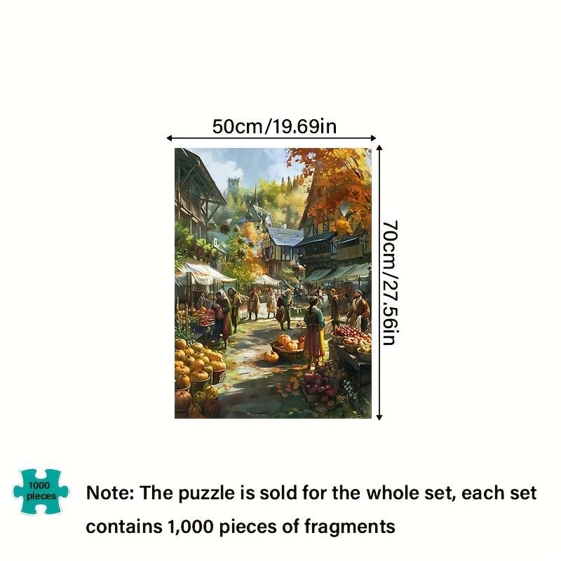 1000 Piece Paper Jigsaw Puzzle For Adults 70x50cm 27.56x19.69in Thick Dura