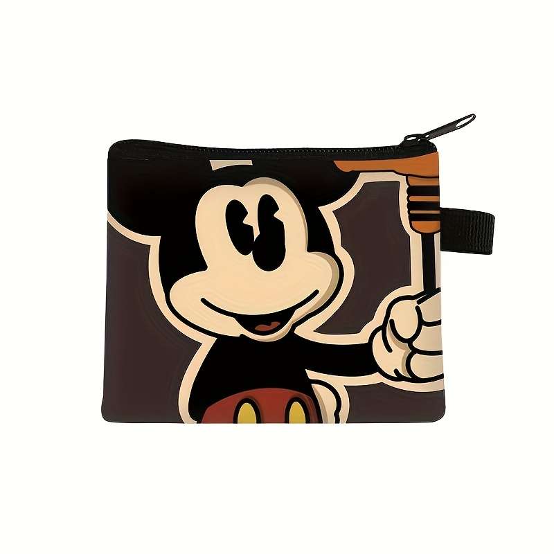 1pc Minnie Mouse Mini Coin Pouch Cute Zippered Cartoon Bag with Playful Design Polyester Materia