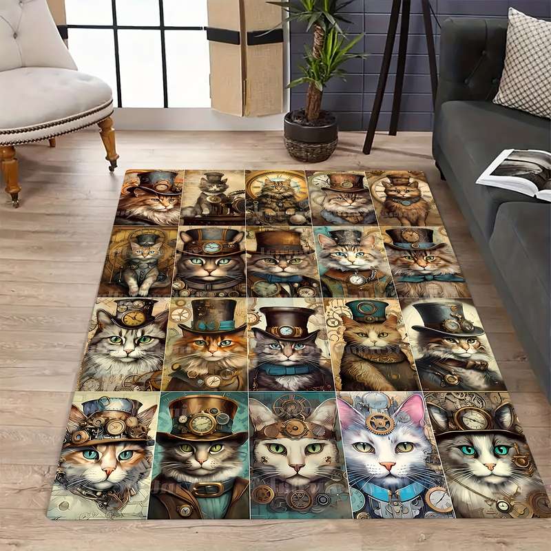 1Pc Cat 50cmx80cm 19.68x31.5inch Floor Mat