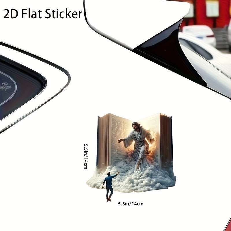 1pc 13.97 cmx13.97 cm Jesus Christian Themed Stickers