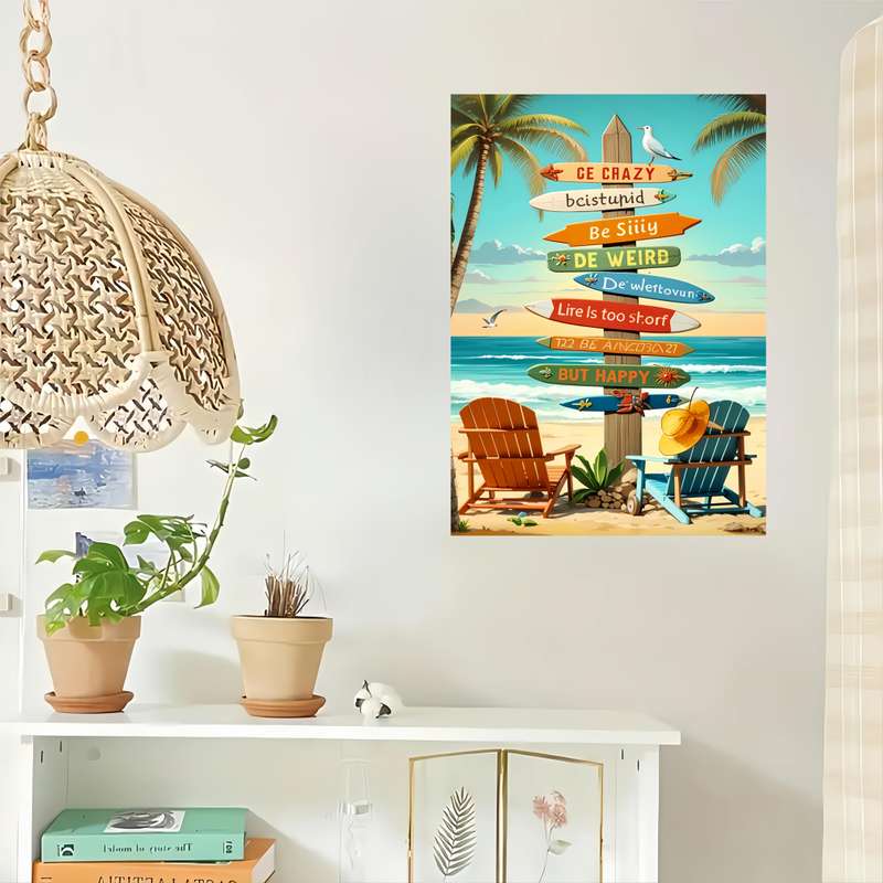 1000pcs Beach Sign Puzzle a Challenging DIY Brain Game Cardboard Puzzle Suitable fo