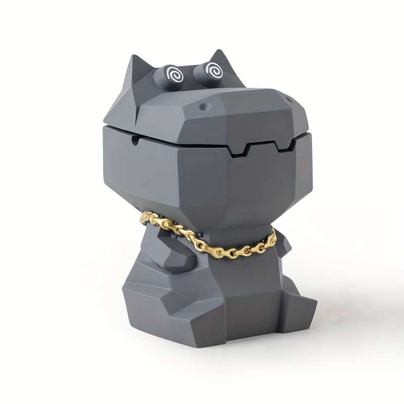 1pc Modern Animal-Shaped Ashtray with Lid Vibrant Color Concrete Stone Design Irregular Shap